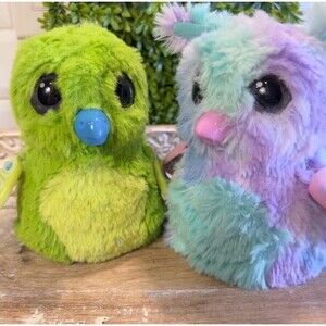Hatchimals Draggle and Spin Masters Hatchimals Owl Bird Interactive Blue Purple
